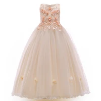 Robes de soirée formelles en dentelle pour filles, robe de demoiselle d'honneur pour enfants, robe de Rhen tulle, fête d'anniversaire et de mariage 3