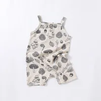 Summer Baby Rompers Waffle Boys Clothes Sleeveless Girls Jumpsuits 5