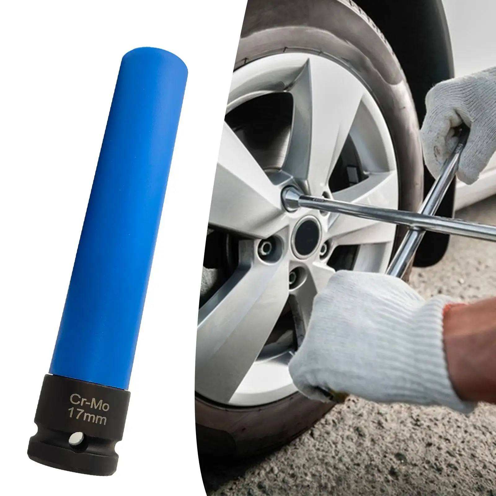 

17mm Non Marring Lug Nut Socket Durable Extra Long Thin Wall Wheel Protector