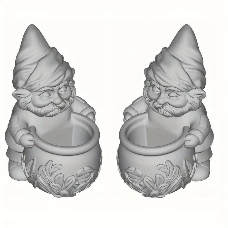 Silicone Mold Grandpa Succulent Plant Pot Resin Silicone Mold Santa Claus Storage Box Concrete Mould Beard Grandpa Candle Cup Gypsum Molds