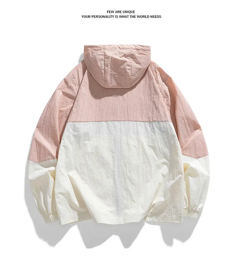 Men's Hoodie Sweatshirt Long Sleeve Jacket Thin Tops Summer Sun Protection Casual Loose Streetwear Fashion Outerwear New W146
