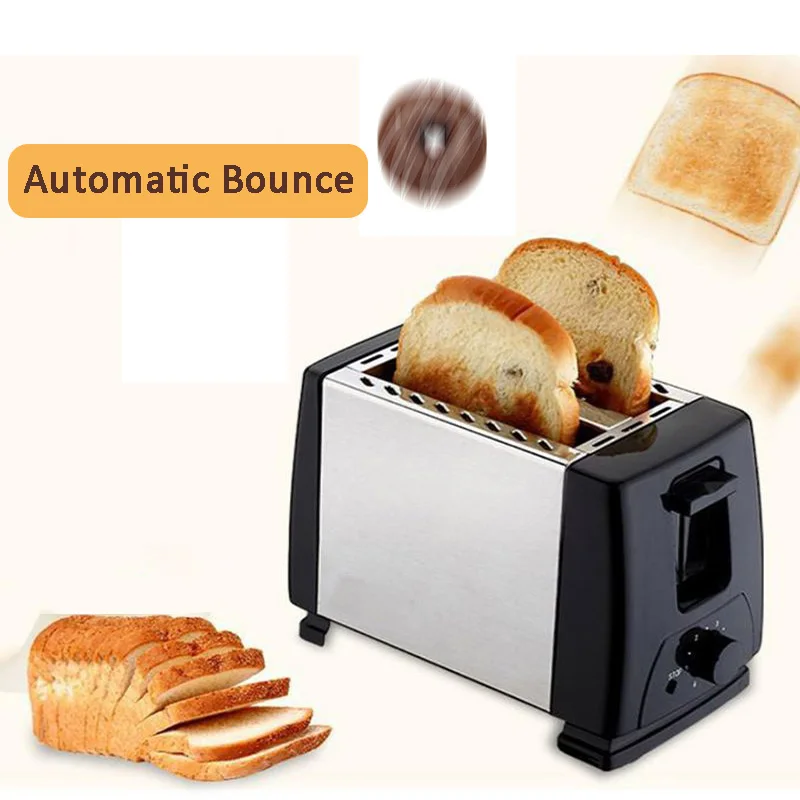 Fast Heating Bread Toaster Machine Stainless Steel 2 Slot 6 Modes Automatic Bounce Breakfast Maker Oven Baking Home Appliance