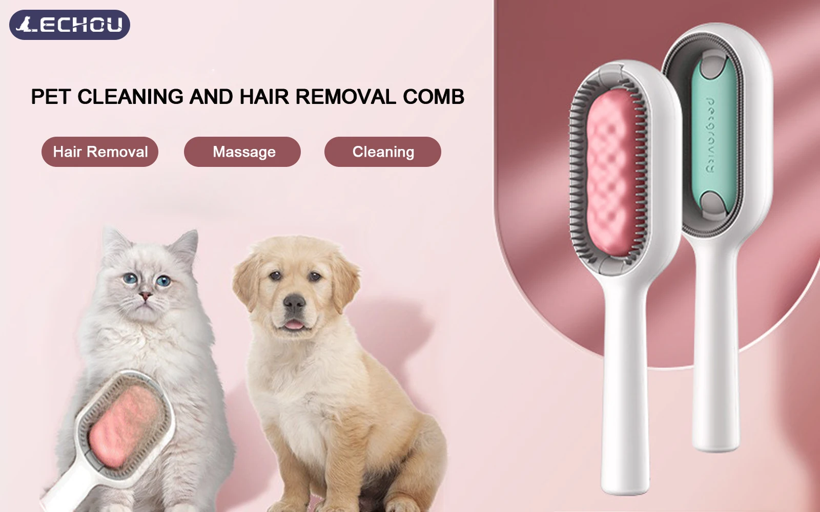 Double Sided Cat Cleaning Comb Cat Hair Remover to Remove Floating Hair Sticky Fur Pet Grooming Brush Cat Dogs Cleaning Supplies