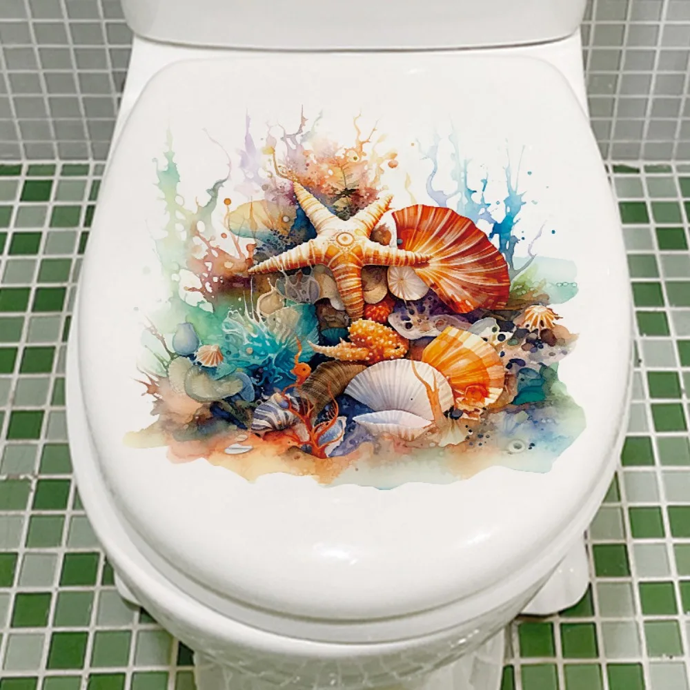 Toilet Lid Sticker Bathroom Toilet Seat Sticker Grass Self-Adhesive Decals Removable Stickers Wallpaper For Restroom Home Decor toilet stickers toilet wall stickers toilet seat stickers