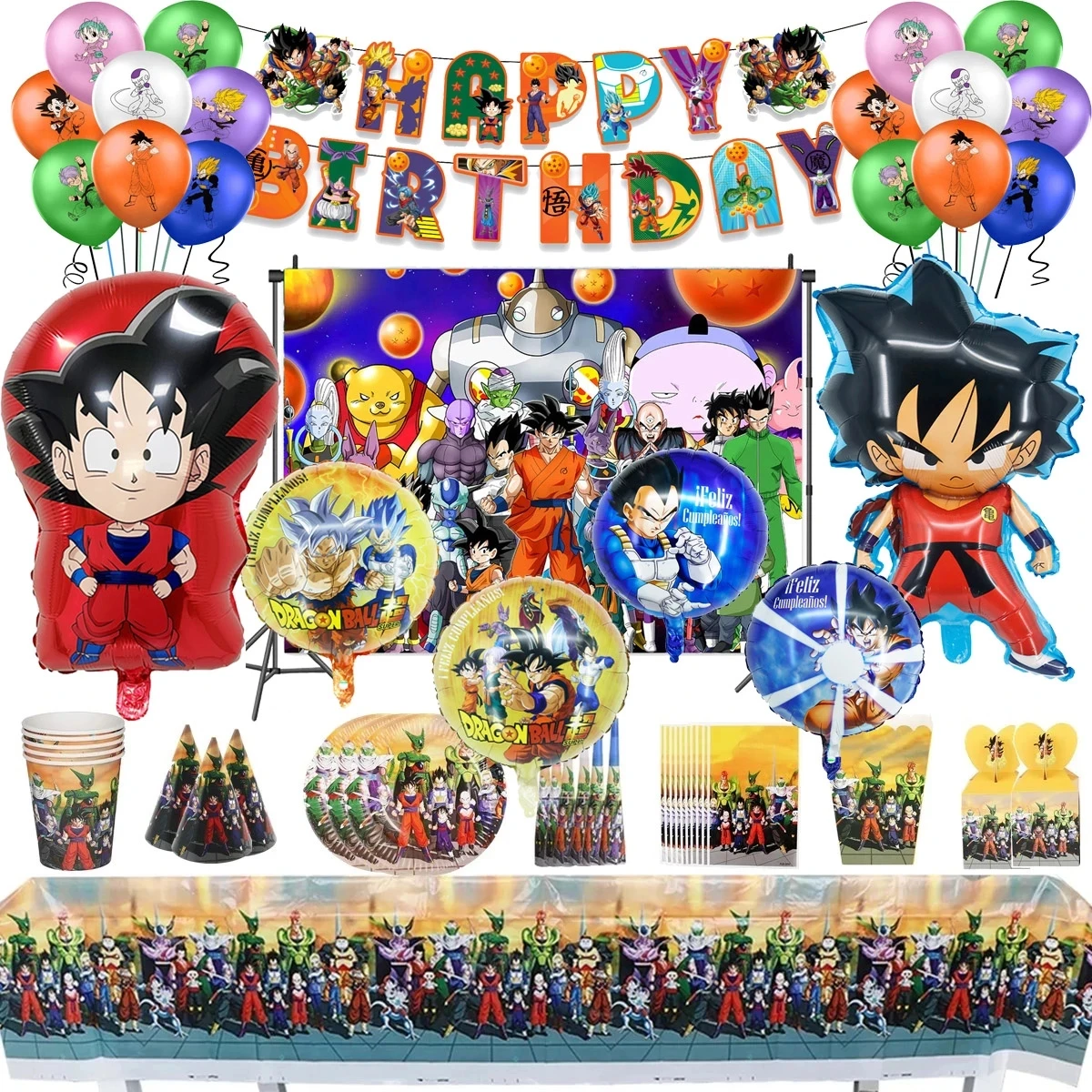 Dragonball Happy Birthday Party Decoration Foil Latex Balloons Son