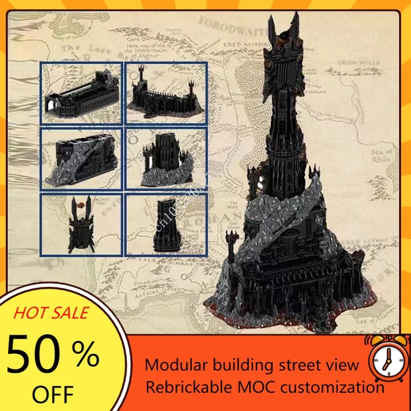 

17693PCS Customized MOC Ring Movie Series Dark Magic Fortress Model Building Blocks Technology Bricks DIY Assembly Toys Gifts
