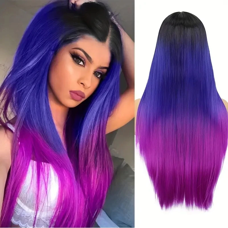 Looking for BeiSDWig Mixed Blue Synthetic Wigs for Black/White Women