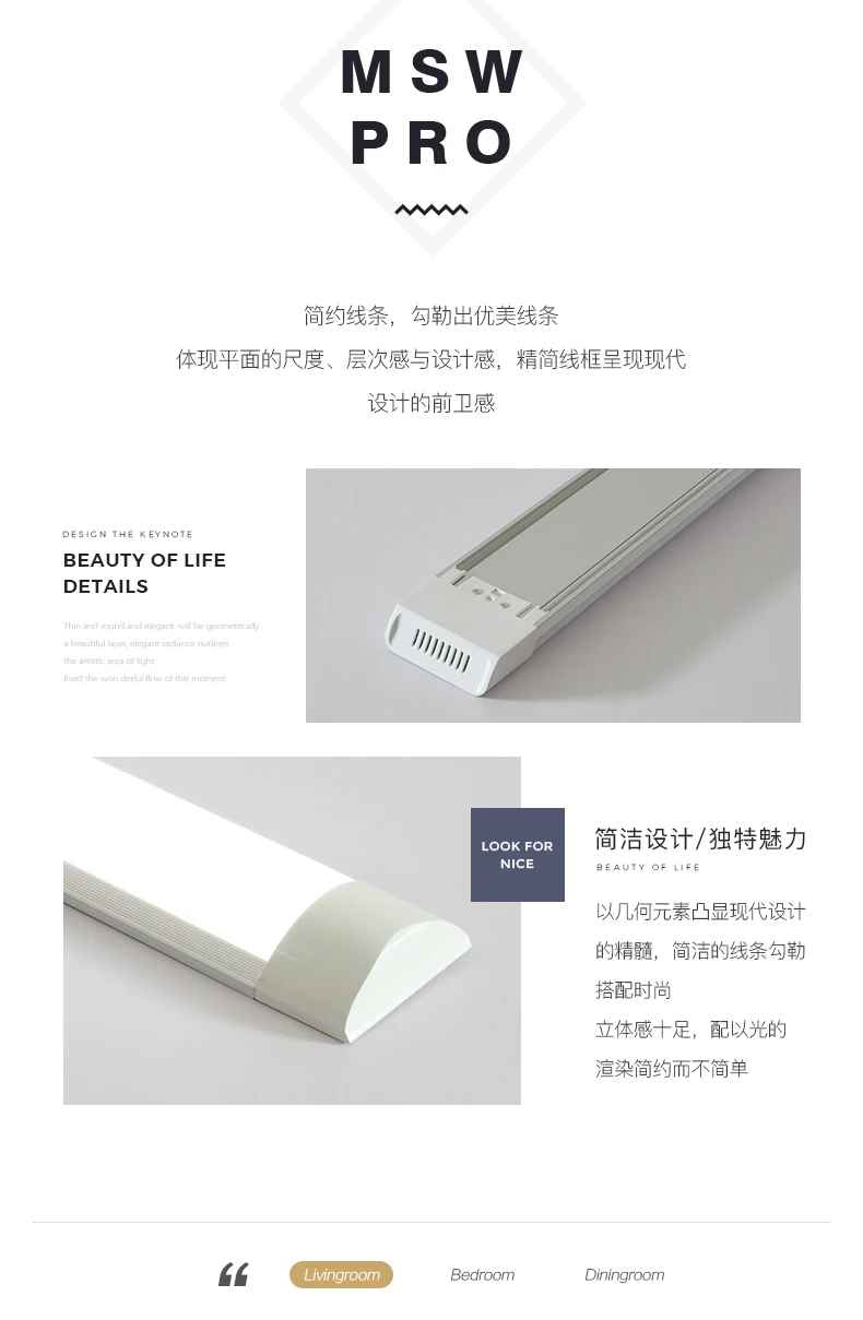 Description Picture 3 of itemLED Strip Ceiling Light Super Bright Energy-saving Fluorescent Lamp Office LED Corridor Ceiling Light Lustres Kids Room Lamp