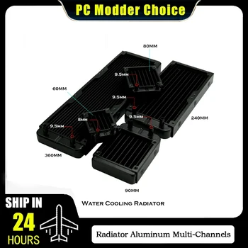 PC 수냉식 라디에이터 알루미늄 멀티 채널 30mm 얇은 액체 열 지지대, 12cm 선풍기, 80mm, 90mm, 120mm, 240mm, 360mm, 블랙, 화이트
