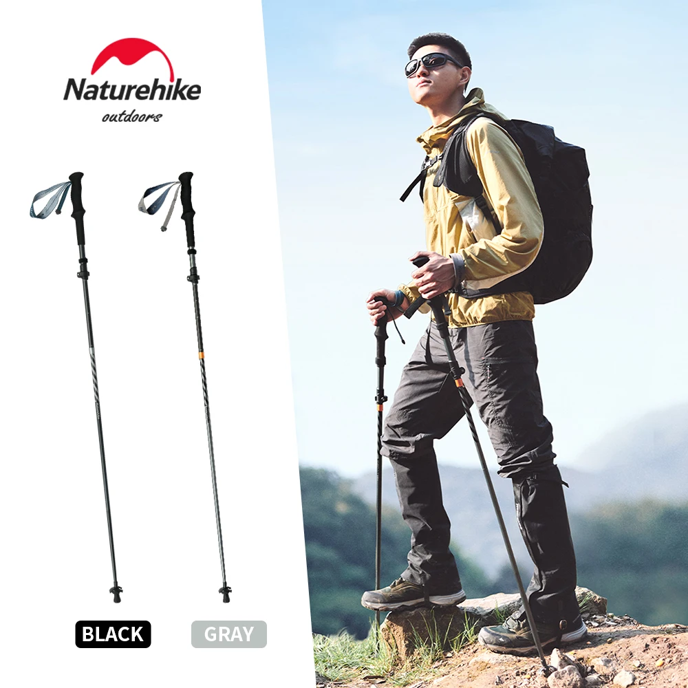 Naturehike Climbing Mountaineering Walking Stick Portable Folding Telescopic Hiking Pole Outdoor Trekking Poles Telescopic Baton
