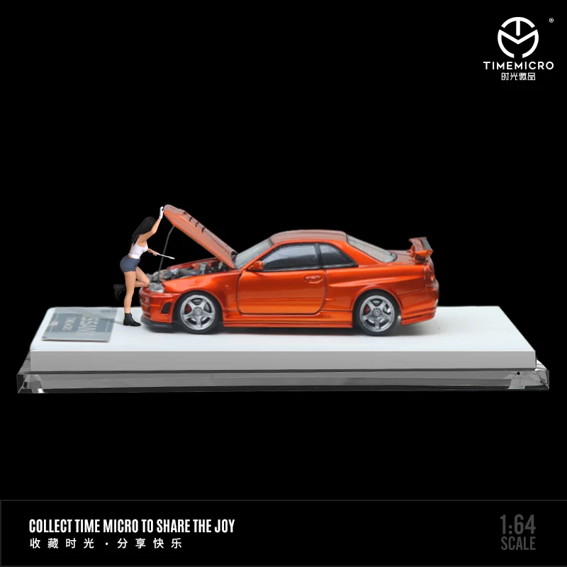 

TIME MICRO 1:64 open cover limited edition with figure Orange Limited999 Model Car