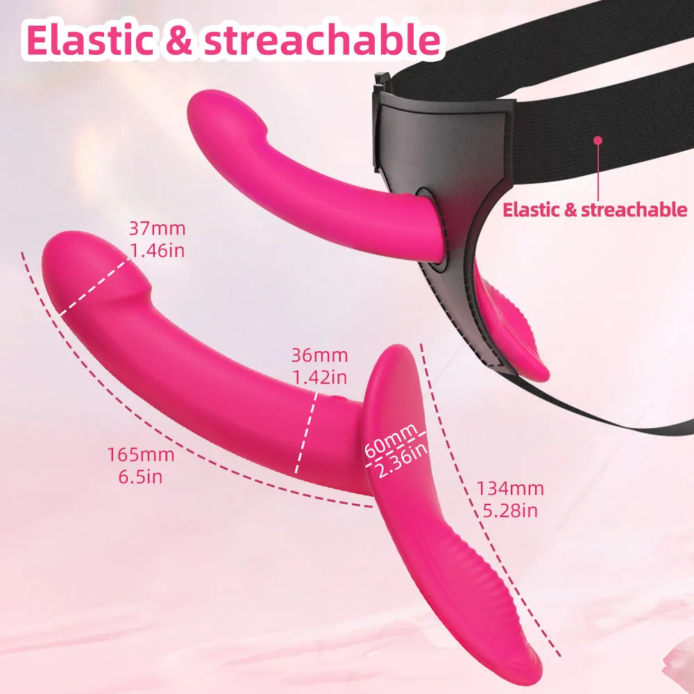 HeartCaptor Strap-On Vibrating Dildo Adjustable Harness 10 Modes Silicone Wearable Sex Toy for Women - Details 1