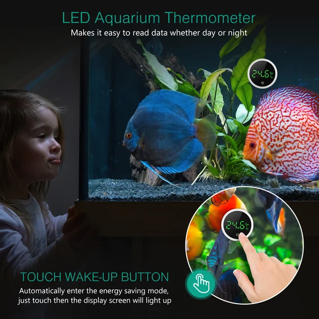 Termometro Digitale LED Per Acquario - Sensore Temperatura Ad Alta Precisione 0.1°C, Touch - Foto 2