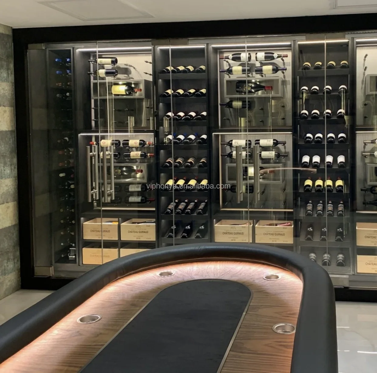 Top-rated Double Doors Cooling System Compressor Wine Cooler with Electric Smart Control Wine Fridge