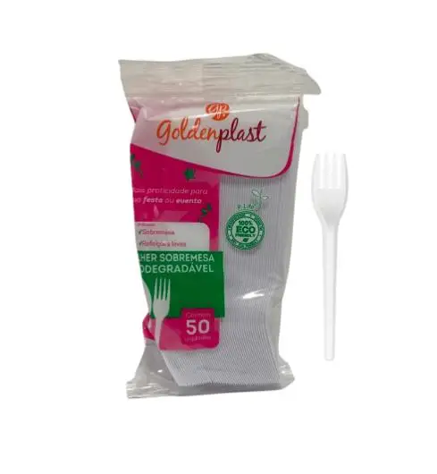 Fork P/Dessert 50Un White Goldenplast