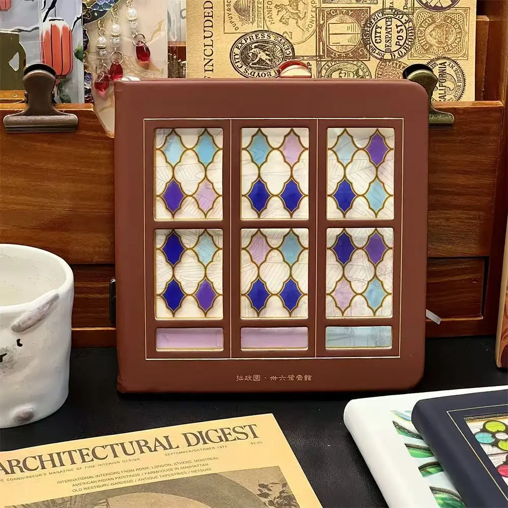 Stained Glass Windows Notebook Mini Light and Shadow Journal Girl Student Diary 다이어리