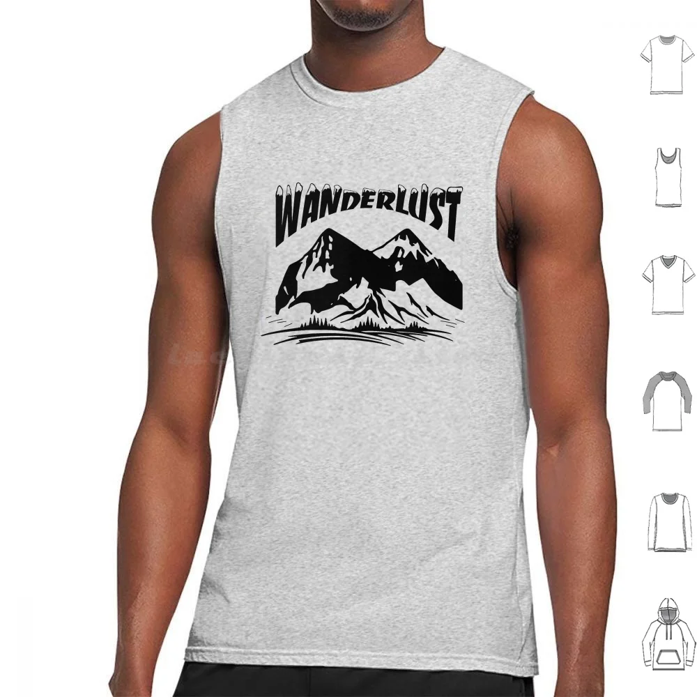 

Wanderlust Thrash-Style Tank Tops Vest Sleeveless Wanderlust Traveling Vagabond Skater Skating Skateboard Mountains Skiing