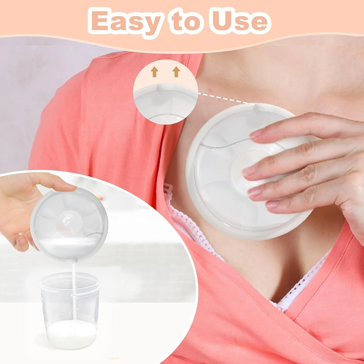 Wearable Breastmilk Collectors Cup Silicone BPA Free Reusable &Washable Nursing Pads For Breastfeeding Shelly Breastmilk Catcher 6