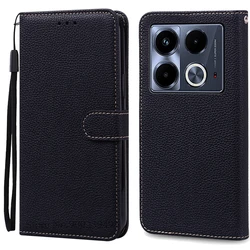Premium Wallet Leather Flip Cover for Infinix Note 40 Series (Black)