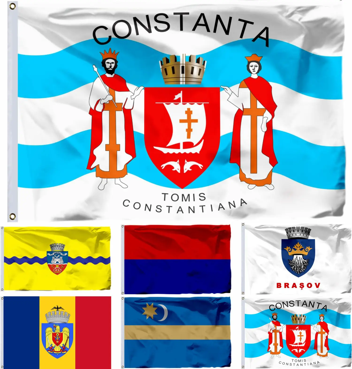 

Romania ROU CT Constanta Flag Bucharest and Szekely Land 3X5FT Brasov 90X150CM ROU AR Arad Banner