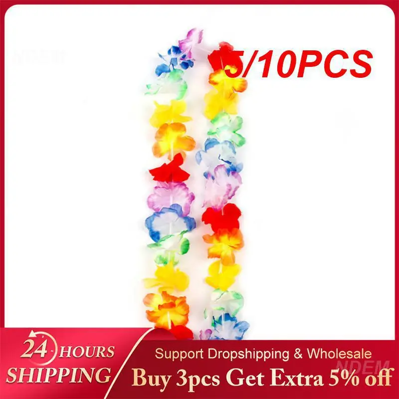 꽃 화환 화환 목걸이 파티 장식 용품, 하와이 해변, 재미있는 Leis 꽃 화환, 화환 장식, 5 PCs, 10PCs 