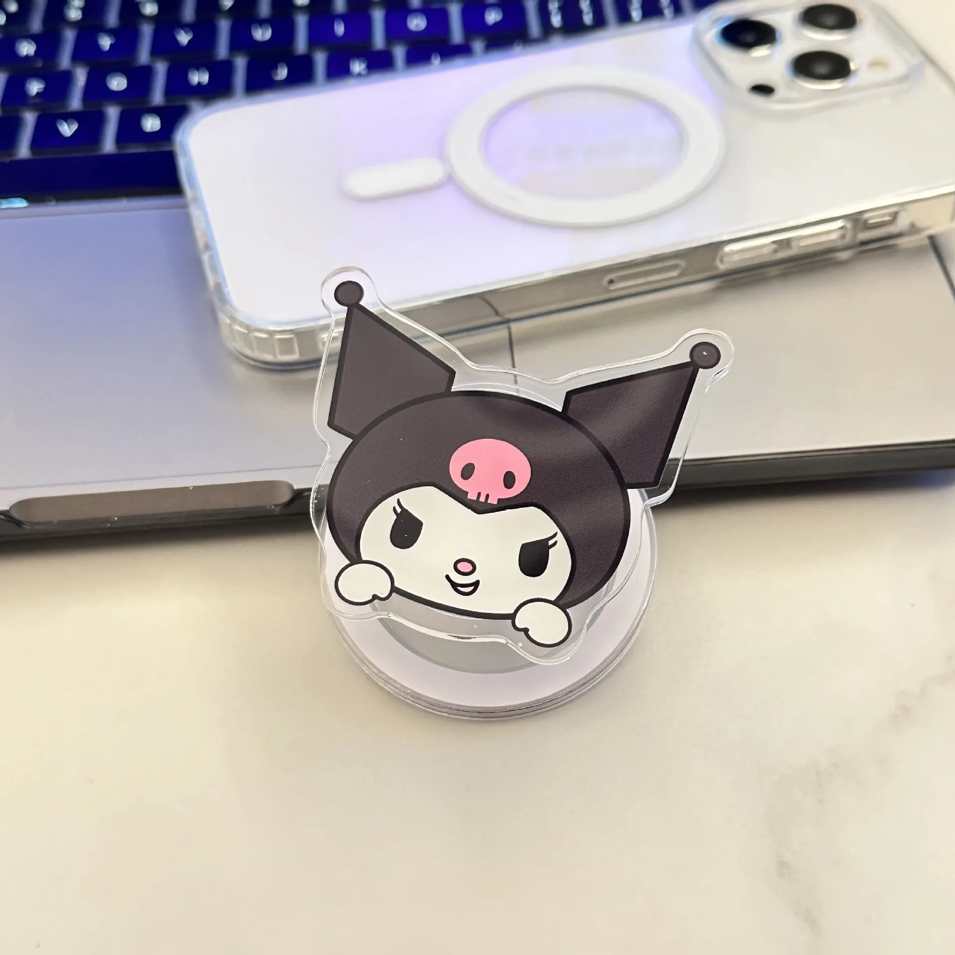 Hello Kitty Kuromi симпатичная Магнитная подставка для телефона Magsafe Griptok Grip Tok подставка для iPhone складной беспроводной зарядный Чехол держатель подарок