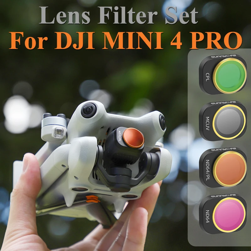 For DJI Mini 4 Pro Lens Shooting Filter Camera Dimmer UV/CPL/ND64/32/256/PL Adjustable Lightweight Filter Kits Drone Accessories