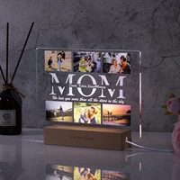 Personalized Custom Photo Text 3D Acrylic Lamp Customized Bedroom NightLight for MOM DAD LOVE Family Birthday Christmas Day Gift 1