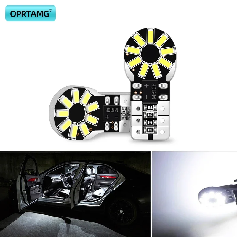 

2pcs T10 Led Canbus 18led 3014 Smd No OBC Error 194 168 W5W Interior Instrument Bulb Signal Lamp Clearance License Plate Lights