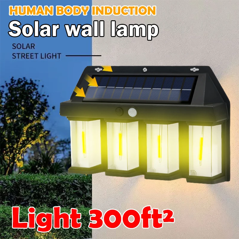 

LED Solar Light Waterproof Wall Lamp Motion Sensor Courtyard Garden Lighting Decoration Sunlight Solar Power Yard Tungsten Lamp