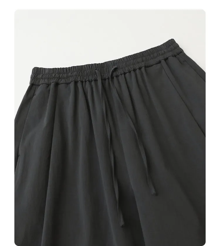 CHIC VEN New Women Pants Solid Loose Casual Retro Elastic Waist Drawstring Pleated Female Texture Trousers Spring Autumn 2026