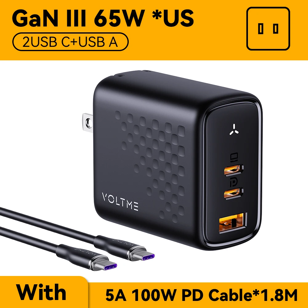 65W US Black Cable