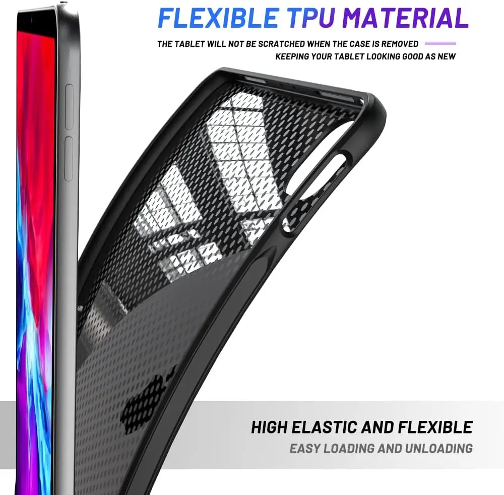 Slim Design Soft Silicone Protective Black Tablet Case