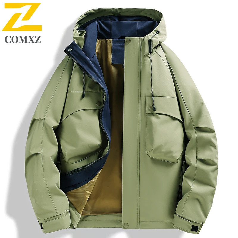 Unisex Waterproof Windproof Hooded Hiking Jacket Outdoor Camping Fishing Raincoat Lightweight Breathable Mountaineering Coat