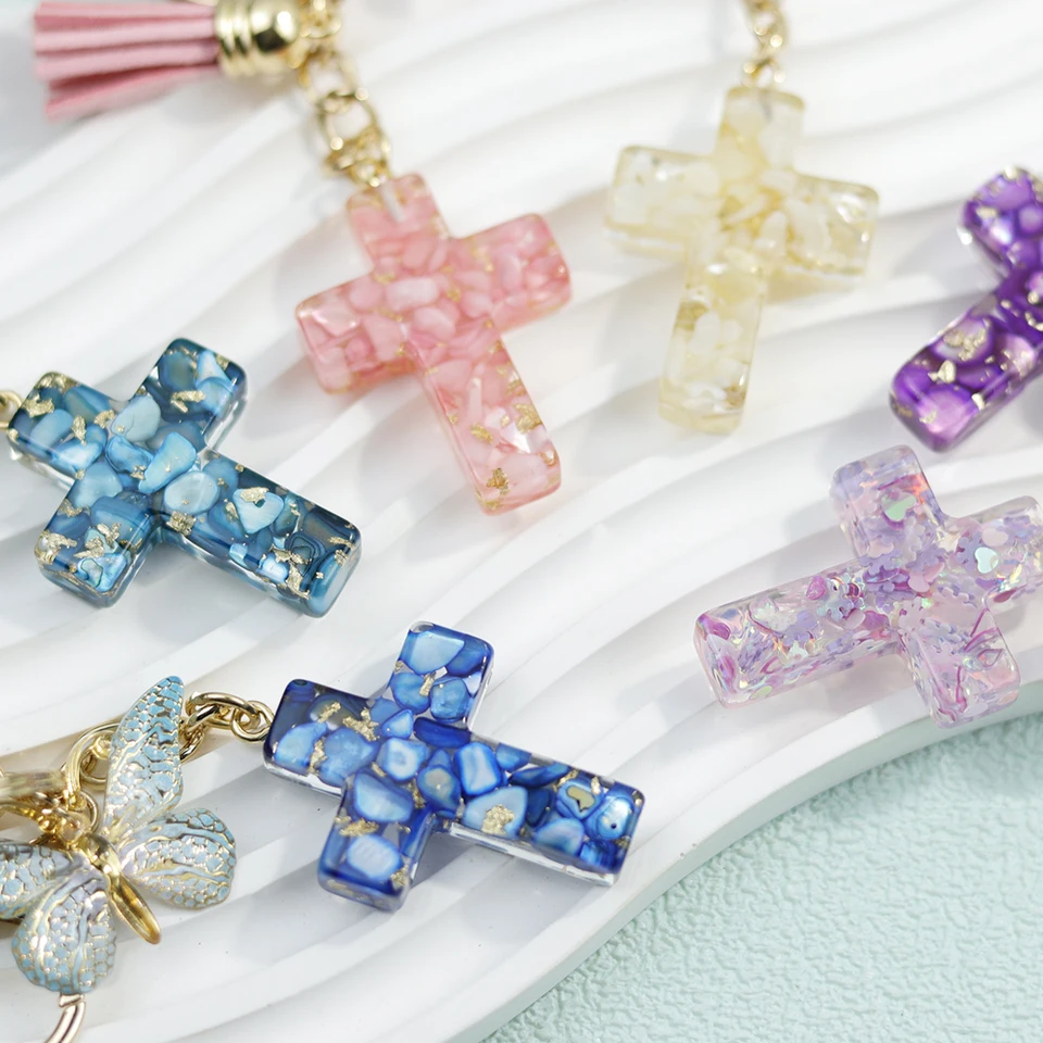 Set 3 Portachiavi Farfalla Per Donna: Ciondoli Con Perle, Cuore E Fiori - Dorati