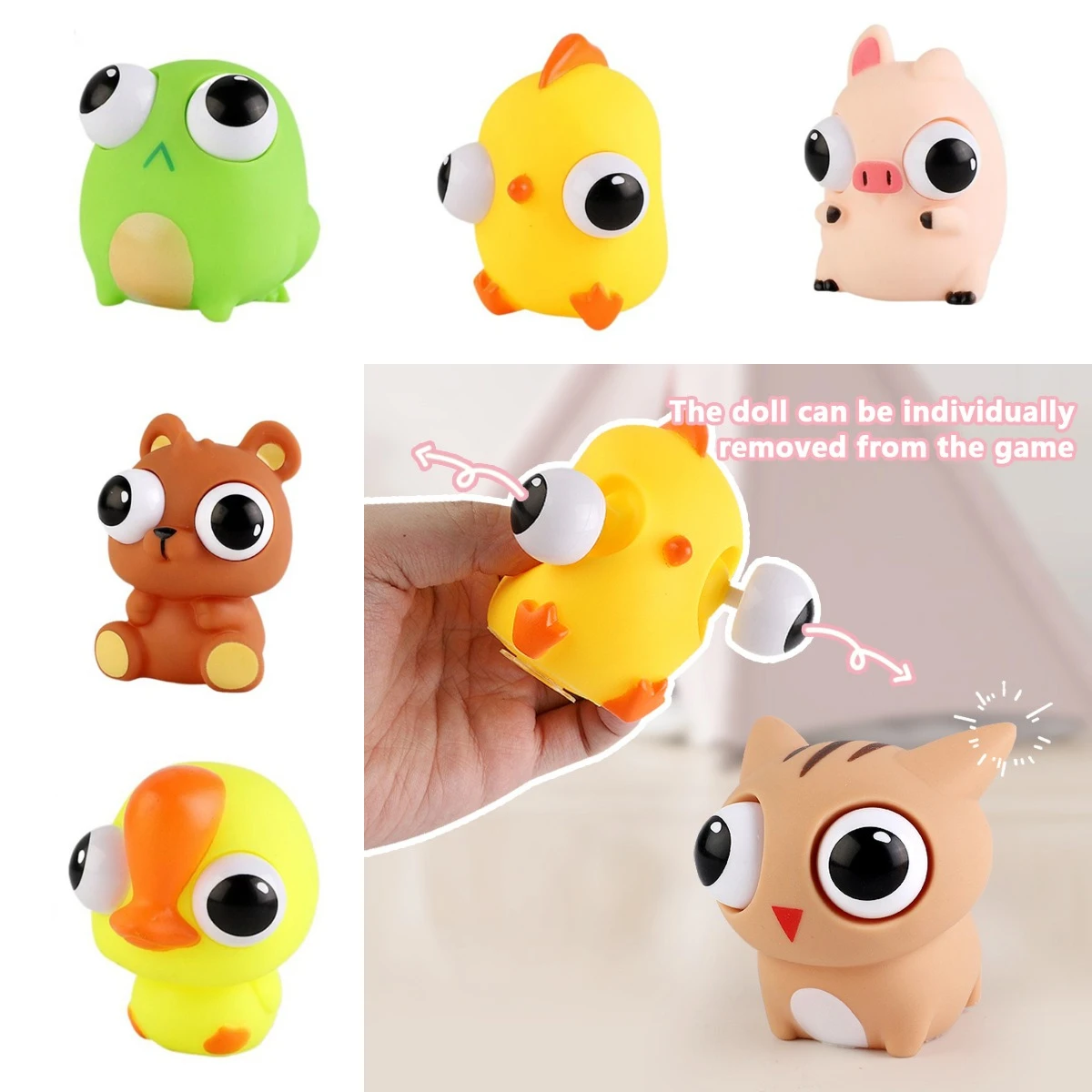 

1pc Elastic Eye Frog Squeeze Sensory Toys Cartoon Slow Rebound Animal Anti Stress Stress Reliever Toy Gifts