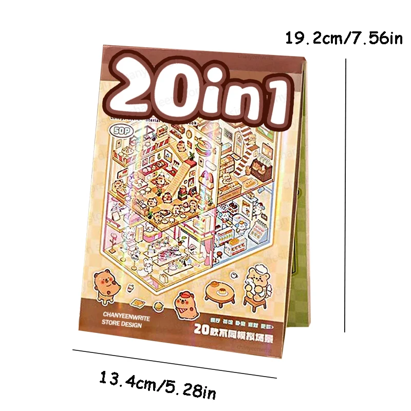 3D Miniature Scene Sticker Collection - including scenes, stickers and activity books, handcrafted decorative landscape stickers