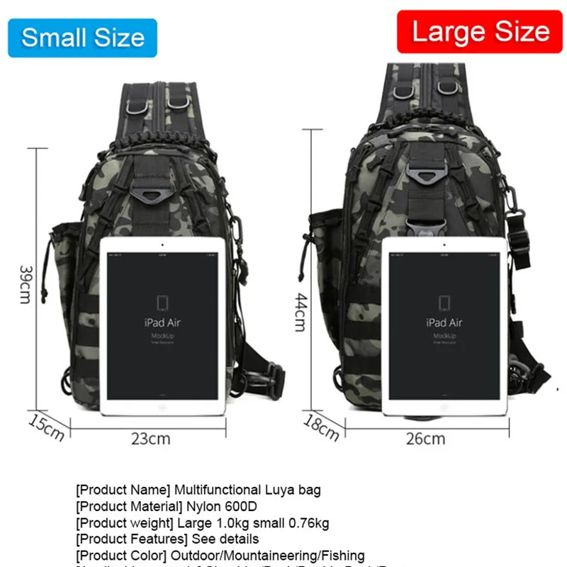 Waterproof Convenient Fishing Backpack Men Tactical Backpack Male Outdoor  Multifunctional Camping Rucksack Climbing Shoulder Bag