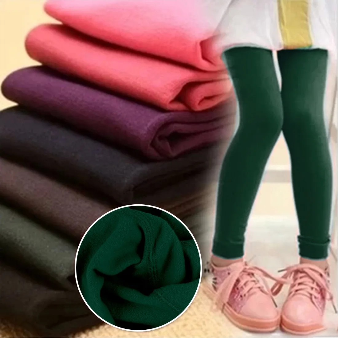 Girl Leggings Autumn Winter Plus Velvet To Keep Warm Candy Colors 3-12 year Kids,girl leggings,kids tights