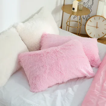 Nordic Style House Cushion Plush Home Decorative Throw Pillow Case Square Soft Pillows for Sofa Living Room Fluffy Cushion Cover 1