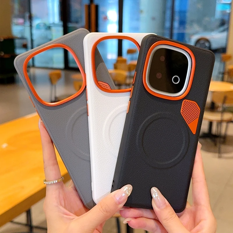 ELVEV Magnetic Luxury PU Leather Dropproof Phone Case with Heat Dissipation