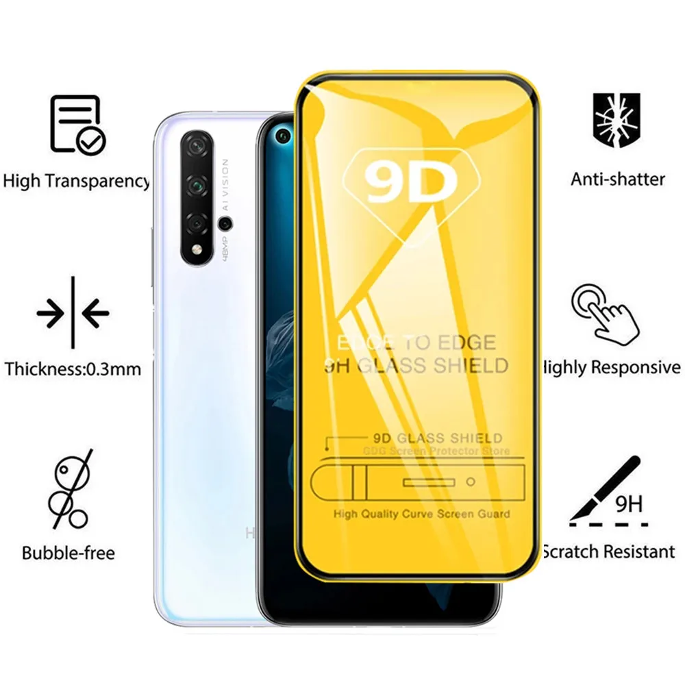 3 pezzi 9D protezione schermo a copertura totale 20 10i 20i Pro 9X 9C temperato per Honor 8X 8S 8C 9 10 lite vetro_voghion.com
