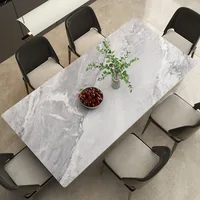 Nappe en similicuir à motif marbré, imperméable, résistante à l'huile, aux taches et à la chaleur, pour table à manger, table basse 6