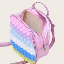 

Stress Relief Kids Toy Rainbow Backpack Children Push Bubble Simple Fidget Toys Adult Antistress Simple Dimple Shiny Bag