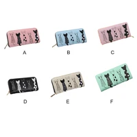 Women Long Wallet Cat Phone Card Holder Embroidery PU Leather Purse 1