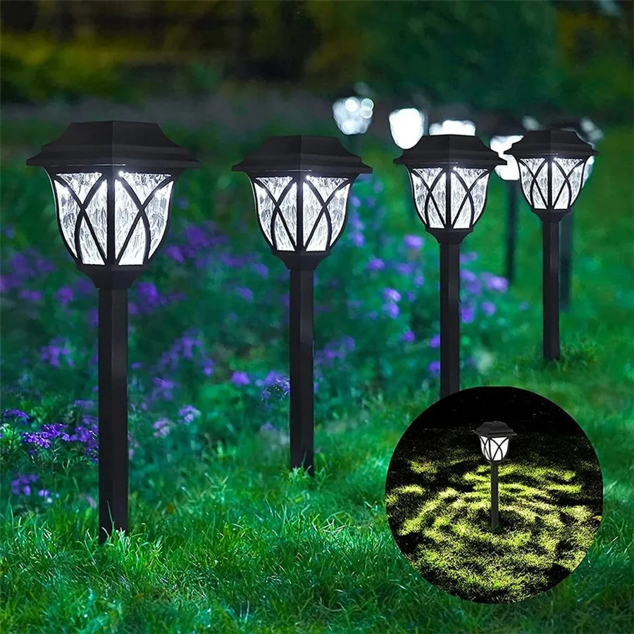 LED Outdoor Solar Lights Landscape Pathway Lighting 2Pcs Waterproof Plug In The Ground Lawn Lamps Yard Walkway Garden Decoration