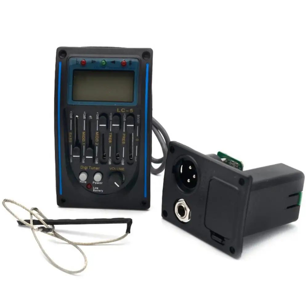 

Piezo Pickup LC-5 5 Bands Backlight Acoustic Guitar Preamp EQ Equalizer Tuner