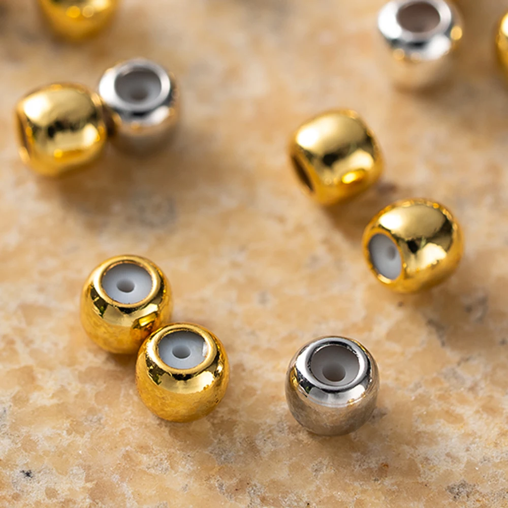 20 teile/los 18K Gold Überzogene Runde Spacer Einstellbare Perlen Possitioning Bead Für DIY Armbänder Halsketten Schmuck Machen Liefert – Detail 1