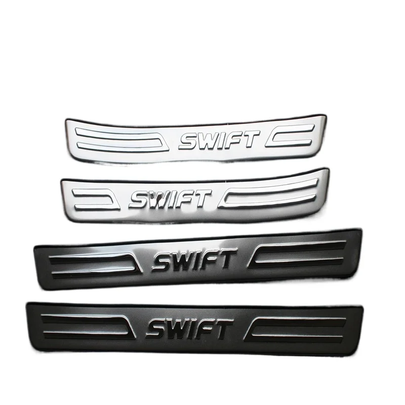 

car assecories For Suzuki Swift 2005-2010-2012-2016 Door Sill Pedal Scuff Plate Stainless Steel Guard Protector car stickers