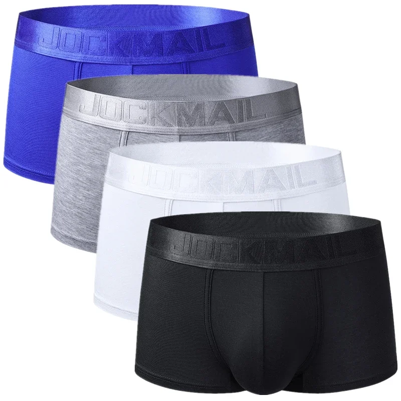 4PCS מתאגרף זכר תחתוני גברים תחתונים Boxershorts Ropa הפנים Hombre Calzoncillos לנשימה Hombre מודאלי Cuecas Mascilinas image_1